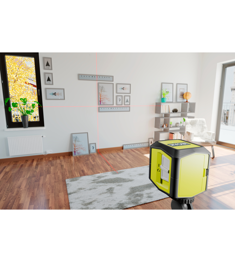 LIVELLA LASER ROSSO A 2 LINEE RBCLLR1 - RYOBI