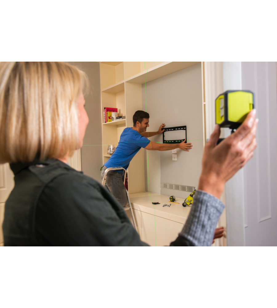 LIVELLA LASER VERDE A 2 LINEE 15 METRI RBCLLG1 - RYOBI
