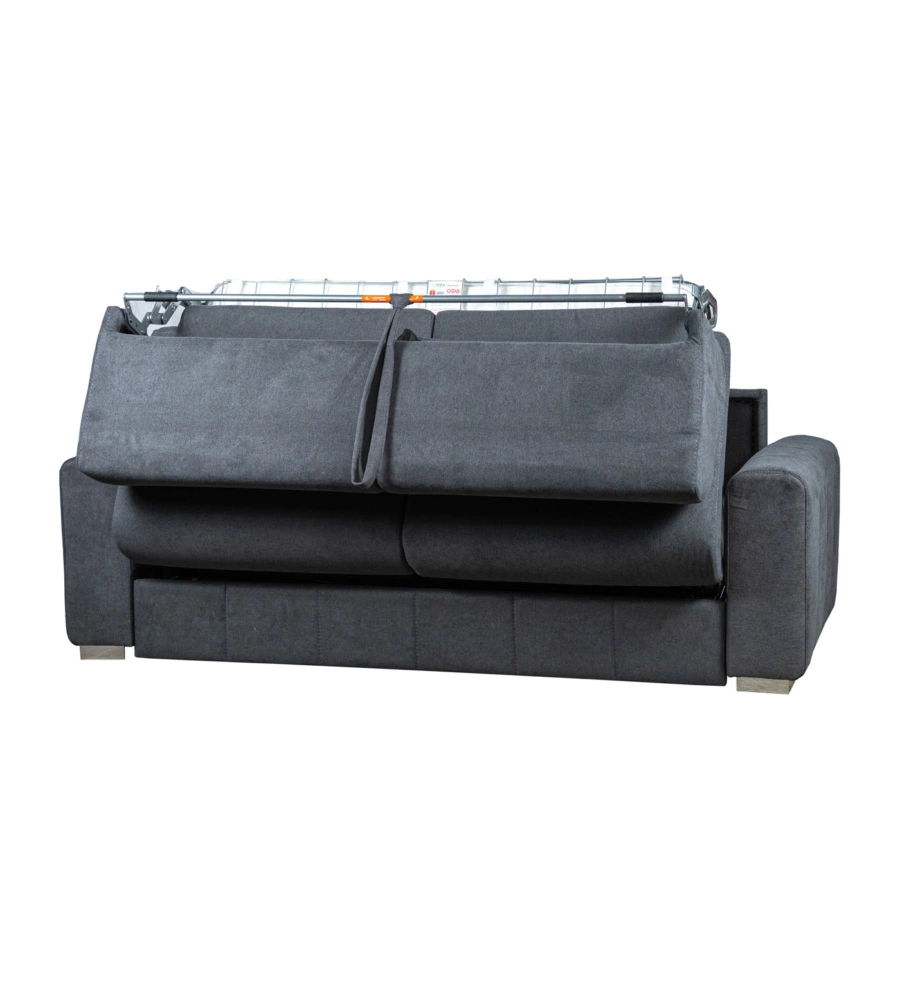 DIVANO LETTO BELLAHOME "LEO" 2 POSTI TESSUTO GRIGIO ANTRACITE, 206X102X90 CM