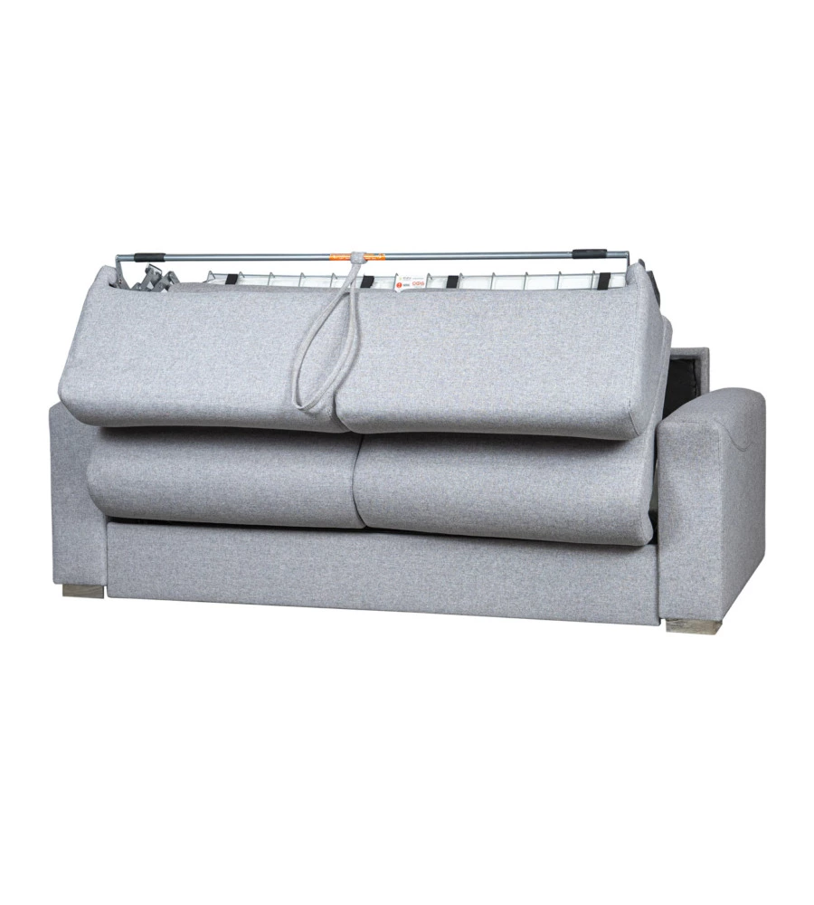 DIVANO LETTO 2 POSTI "BARCELONA" IN TESSUTO GRIGIO CHIARO, 205X102X88 CM