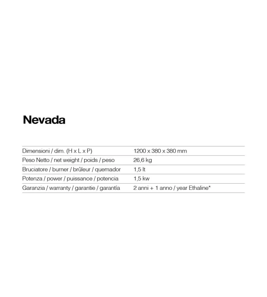 BIOCAMINO DA PAVIMENTO RUBY MODELLO NEVADA NERO