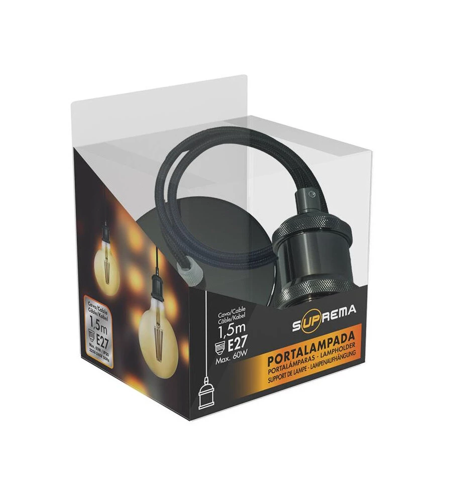 LAMPADA A SOSPENSIONE "PENDEL" NERO 1,5 MT, E27