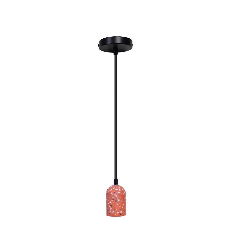 LAMPADA A SOSPENSIONE CEMENTO ROSSA 1,5 MT, E27