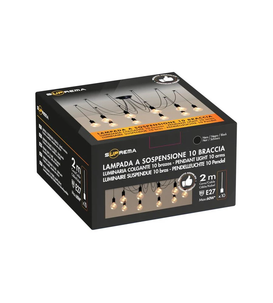 LAMPADARIO "SPIDER" 10 BRACCI, E27