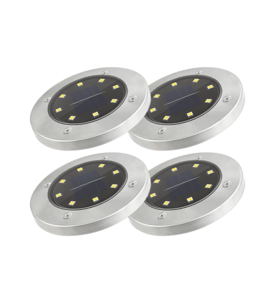 SET 4 LUCI SOLARE SEGNAPASSI A LED CON SENSORE - 10 LUMEN - 1.2 V