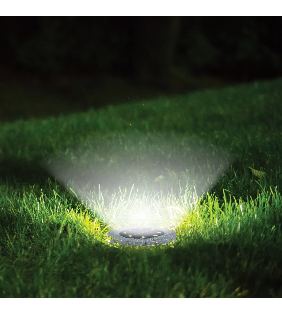 LUCE SOLARE SEGNAPASSI A LED CON EFFETTO PIETRA CON SENSORE - 10 LUMEN - 1.2 V