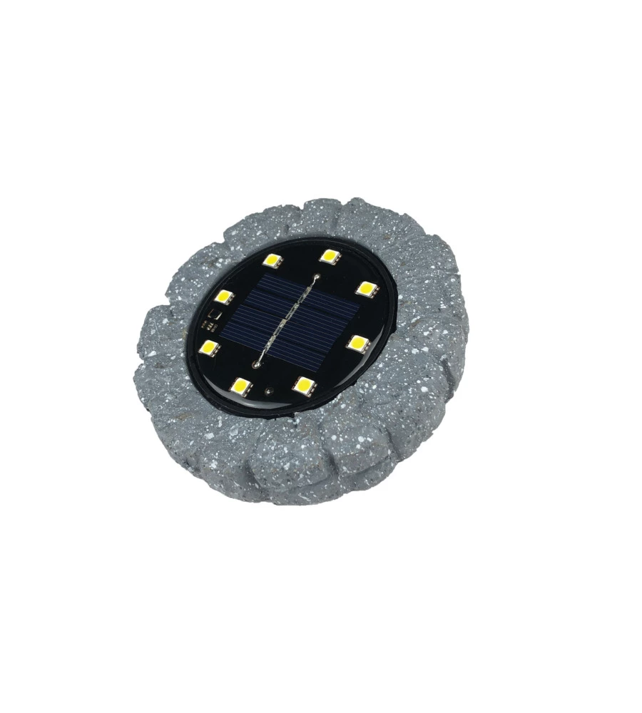 LUCE SOLARE SEGNAPASSI A LED CON EFFETTO PIETRA CON SENSORE - 10 LUMEN - 1.2 V