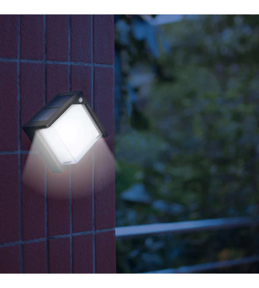 LAMPADA SOLARE LED CON SENSORE DI MOVIMENTO E CREPUSCOLARE - 3 MODALITA' DI LUCE