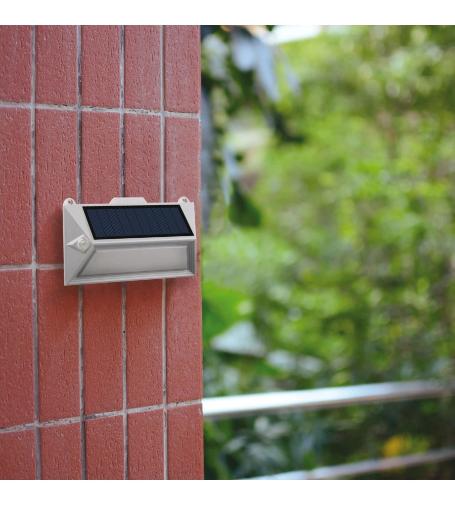 LANTERNA SOLARE LED CON DOPPIO SENSORE DI MOVIMENTO E CREPUSCOLARE - 18 LED