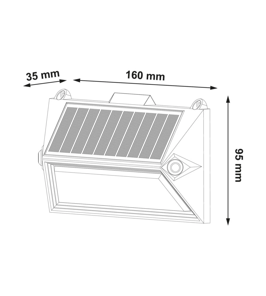 LANTERNA SOLARE LED CON DOPPIO SENSORE DI MOVIMENTO E CREPUSCOLARE - 18 LED