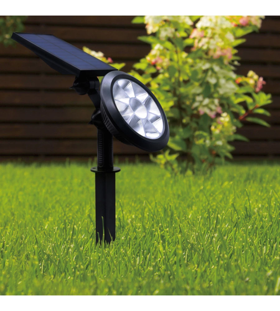 PICCHETTO A LED SOLARE CON LUCE RGB MULTICOLOR E NATURALE - 8 LED