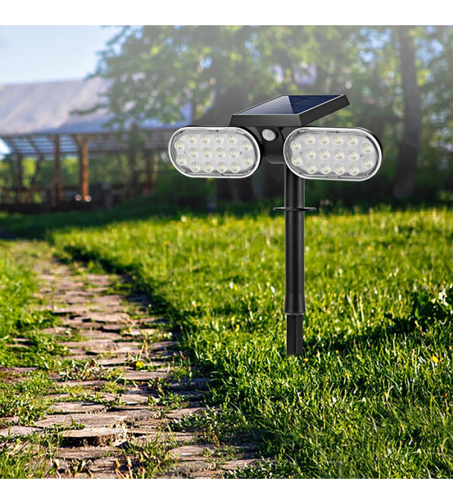 PICCHETTO A LED SOLARE CON SENSORE DI MOVIMENTO - 32 LED