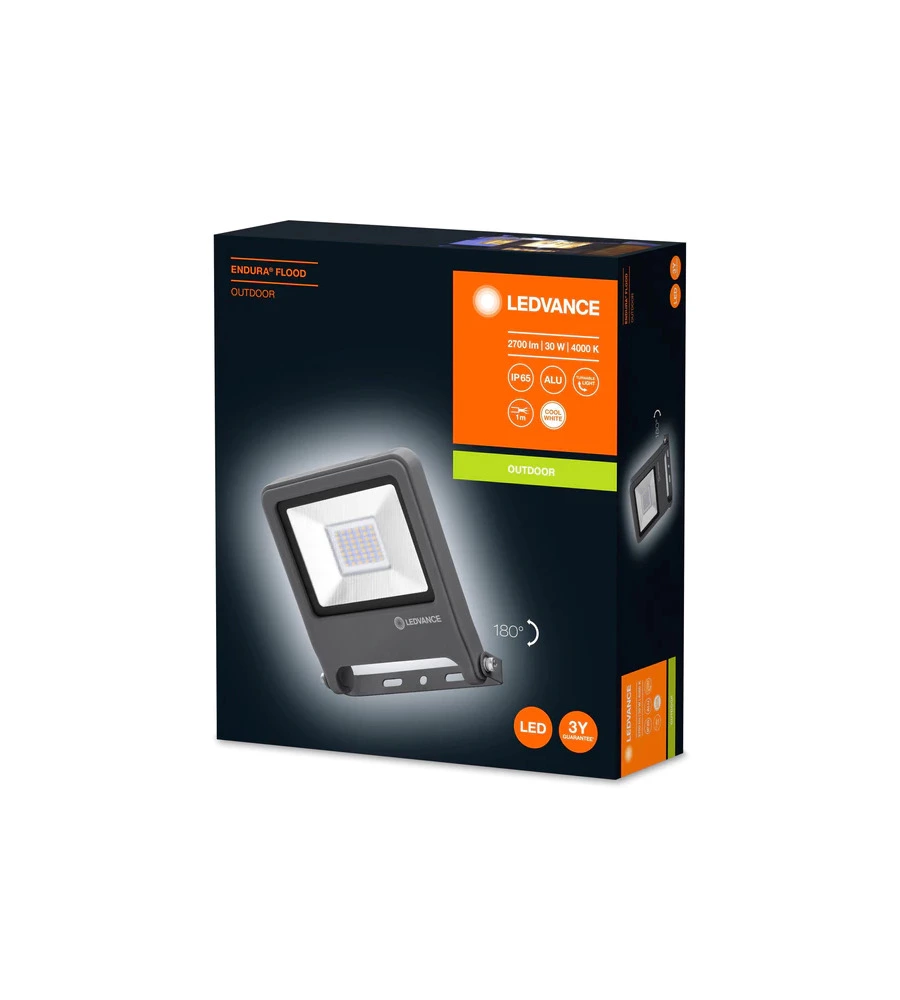 PROIETTORE LED DA ESTERNO ESSENTIAL - 30W 4000K GRIGIO
