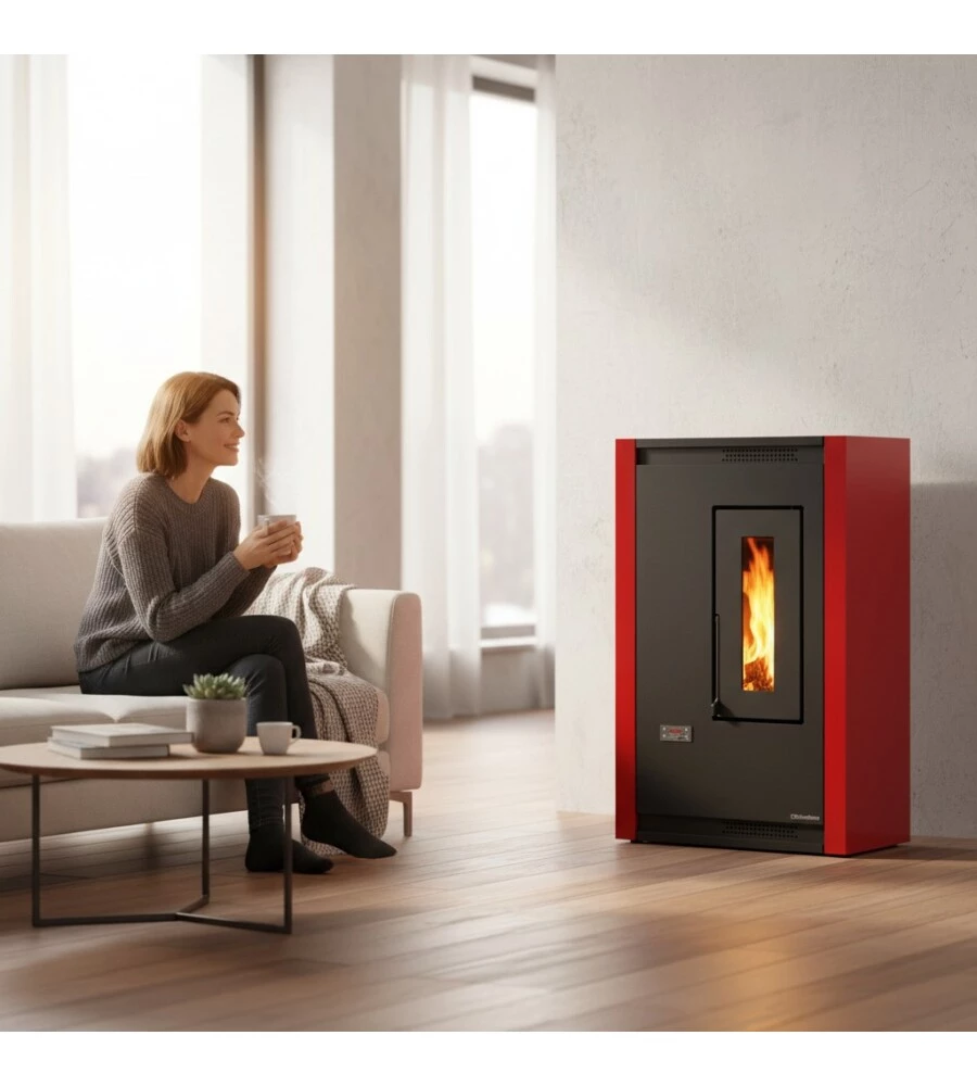 Stufa a pellet La Nordica Extraflame "Luisella" bordeaux 5,1 kW