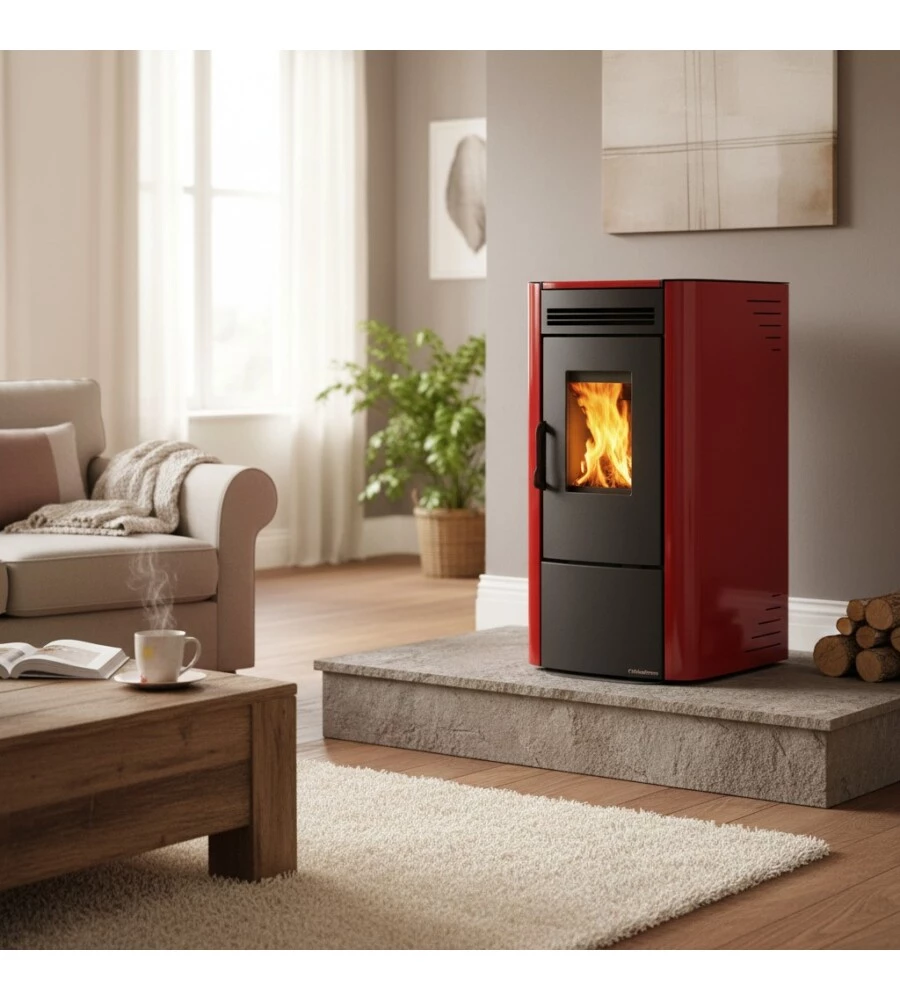 Stufa a pellet La Nordica Extraflame "Ketty" bordeaux 6,5 kW