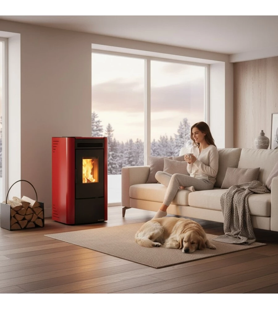 Stufa a pellet La Nordica Extraflame "Ketty" bordeaux 6,5 kW