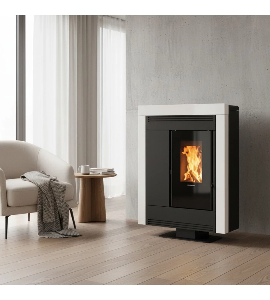 Stufa a pellet La Nordica "Souvenir Steel" bianca 10 kW
