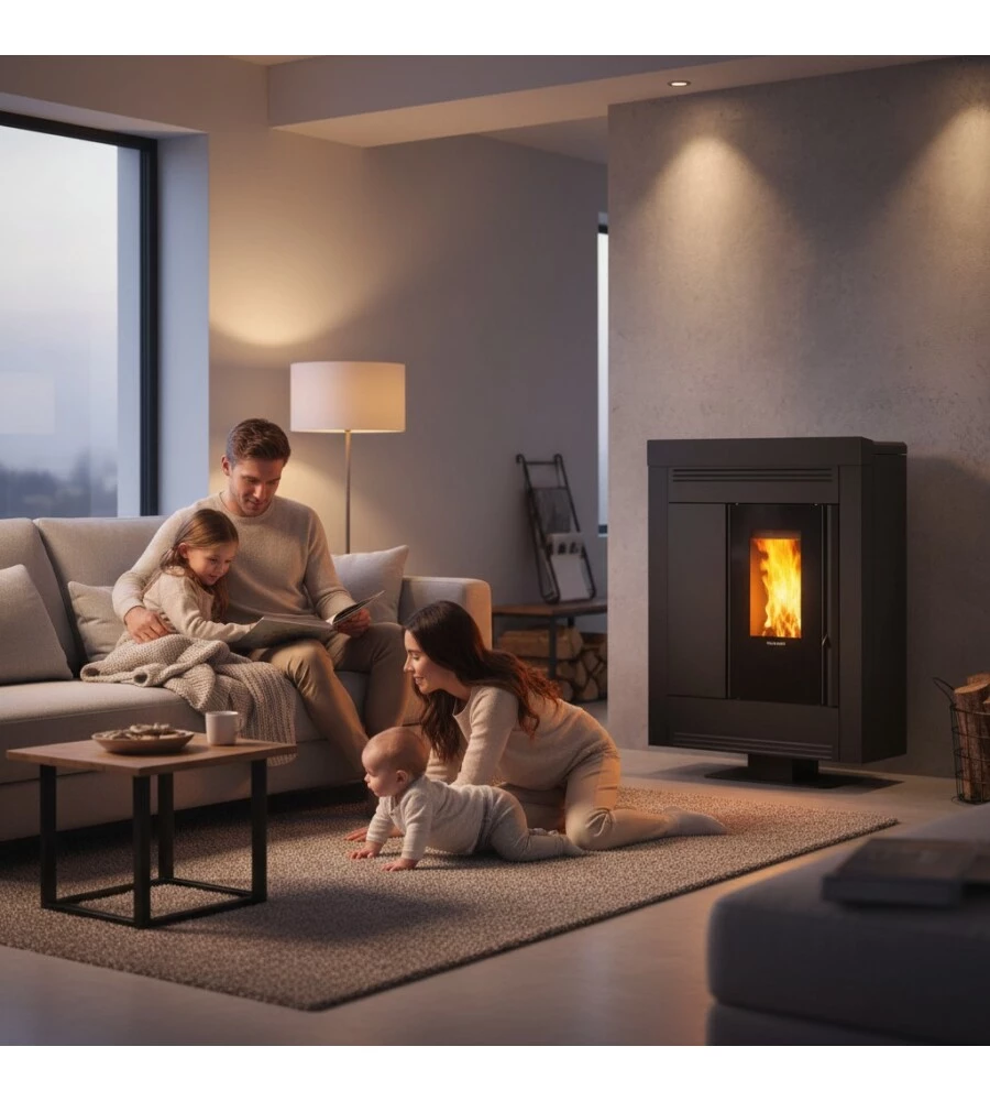 Stufa a pellet La Nordica "Souvenir Steel" nera 10 kW