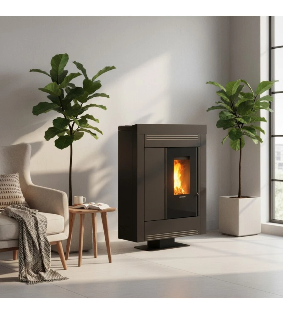 Stufa a pellet La Nordica "Souvenir Steel" nera 10 kW