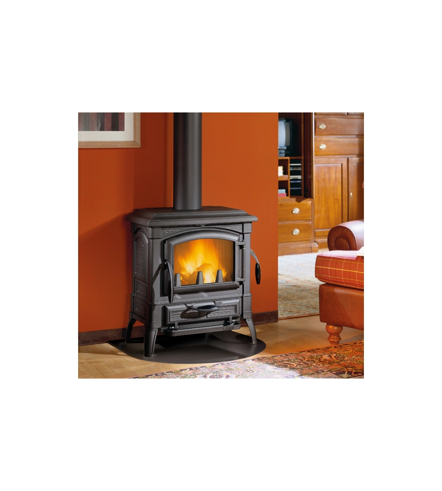 STUFA A LEGNA LA NORDICA + EXTRAFLAME "ISETTA" NERO 7,3 KW