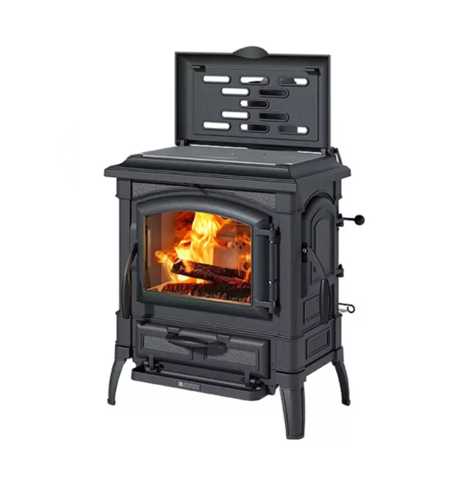 Stufa a legna in ghisa La Nordica Extraflame "Isetta" nera, 8,2 Kw