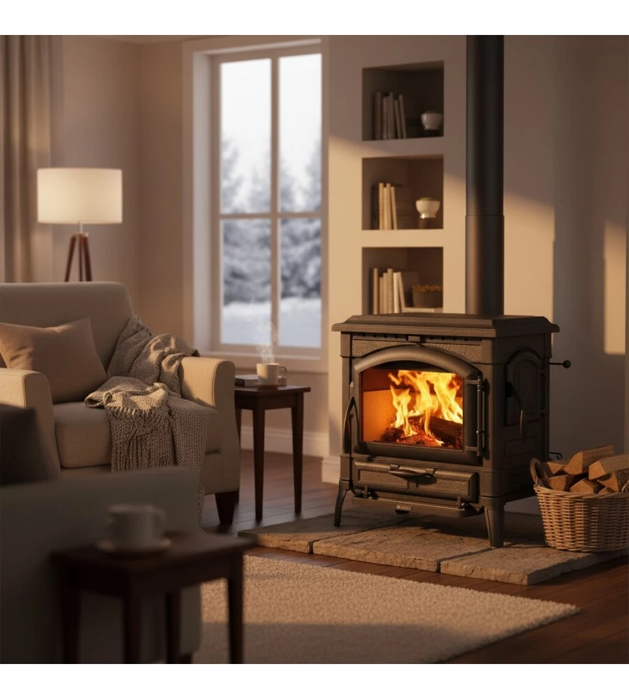 Stufa a legna La Nordica Estraflame "Isotta Evo" nera 11 kW