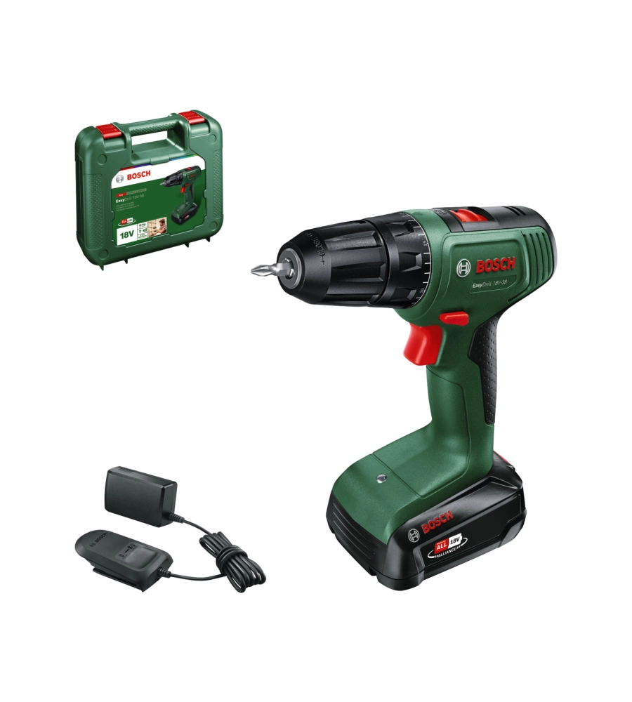 KIT VALIGETTA TRAPANO AVVITATORE A BATTERIA BOSCH "EASYDRILL" 40 NM 18V 2AH