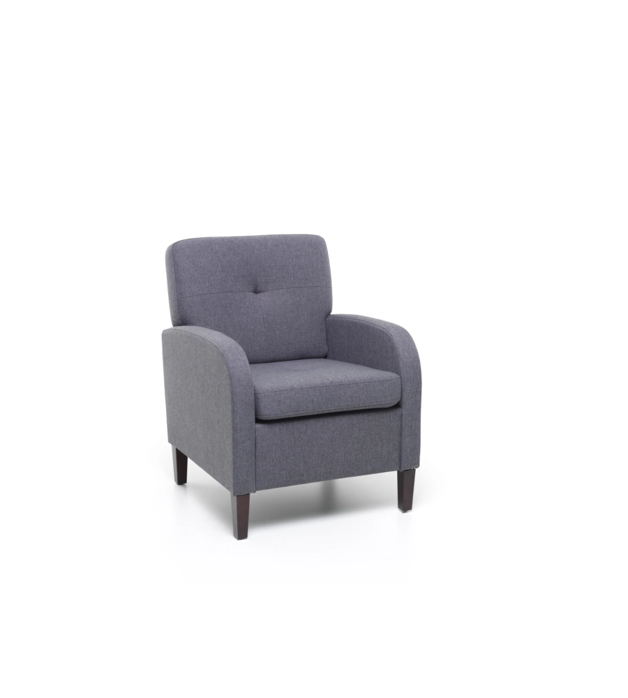 POLTRONA "RIVER" IN TESSUTO BLU JEANS, 64X66X82 CM