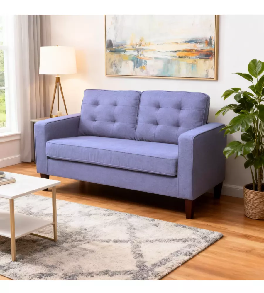 DIVANO "RIVER" 2 POSTI BLU JEANS 145X78X95 CM