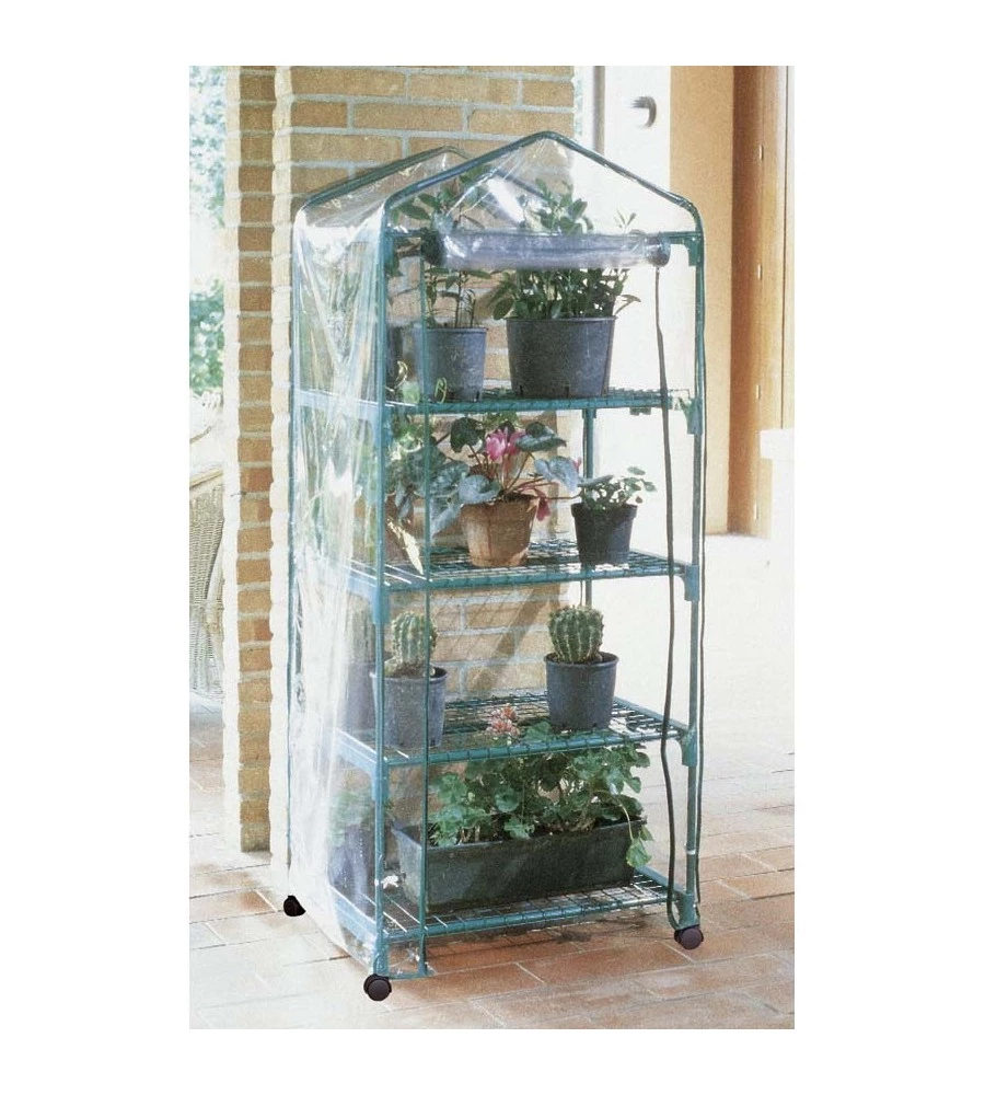 SERRA DA GIARDINO VERDEMAX "AZALEA" CON 4 RIPIANI E RUOTE 70X50X164 CM