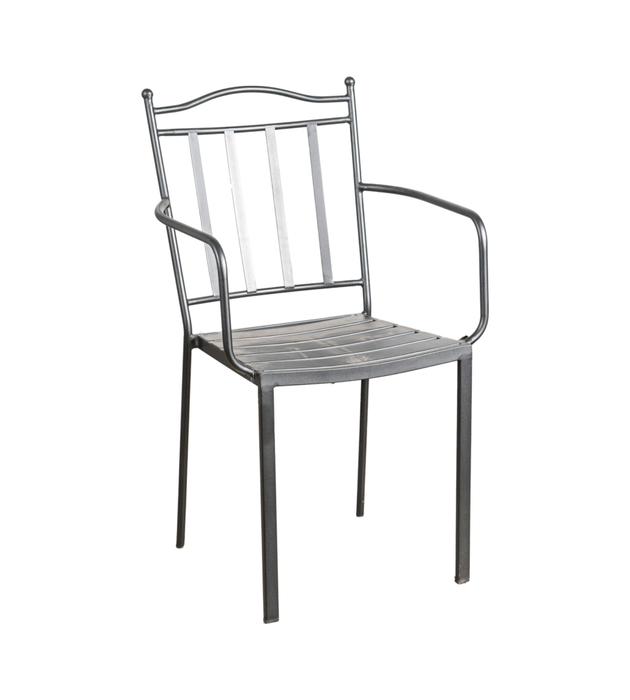 SEDIA DA ESTERNO CON BRACCIOLI EUROGARDEN "CHIOGGIA" IN METALLO 51X53X90 CM