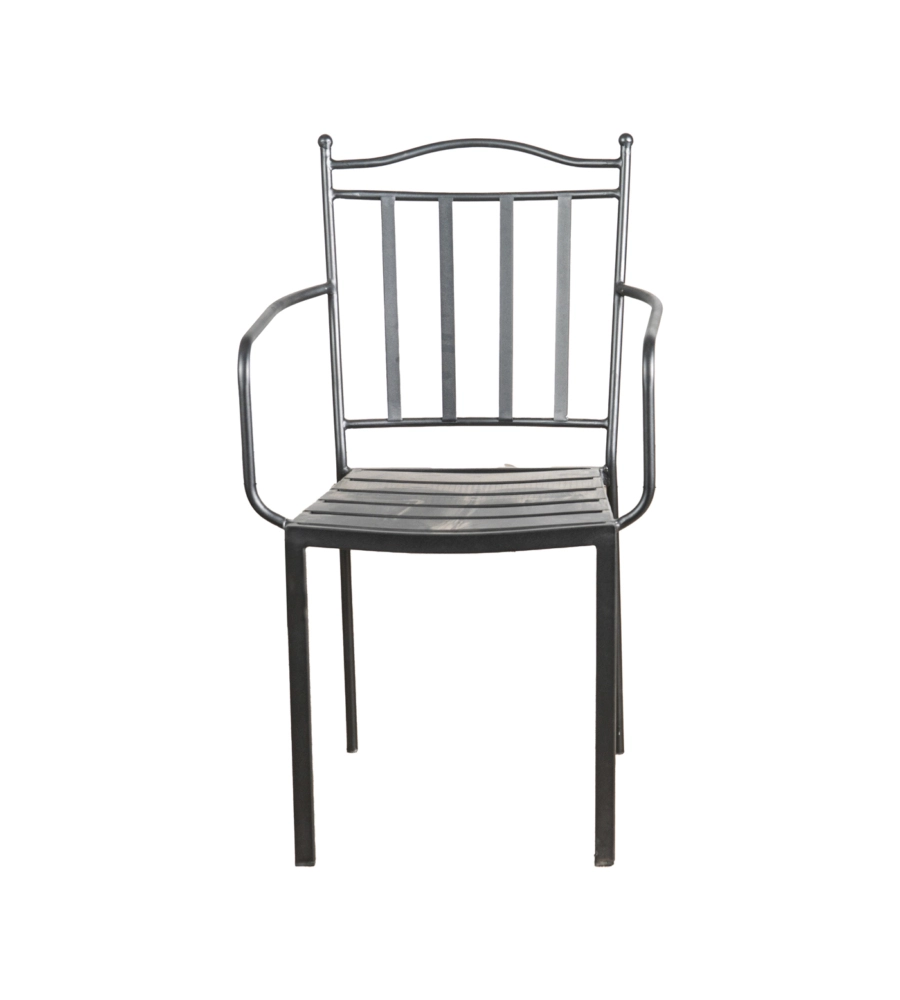 SEDIA DA ESTERNO CON BRACCIOLI EUROGARDEN "CHIOGGIA" IN METALLO 51X53X90 CM