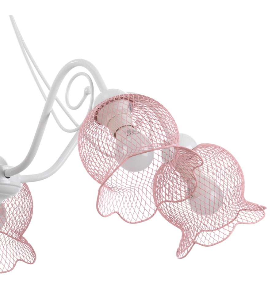 LAMPADA A SOSPENSIONE "MIA" BIANCO E ROSA, E14