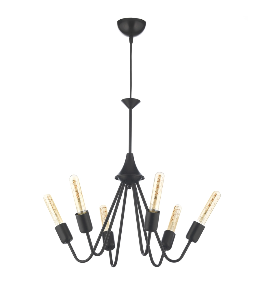 LAMPADARIO "BILLY" IN METALLO NERO, E27