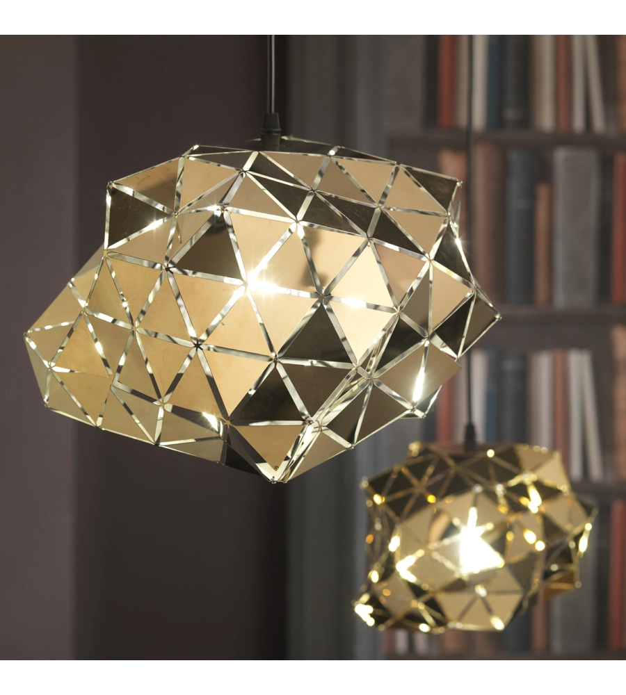 LAMPADA A SOSPENSIONE PICCOLA "ANDROMEDA" NERA E ORO, E27
