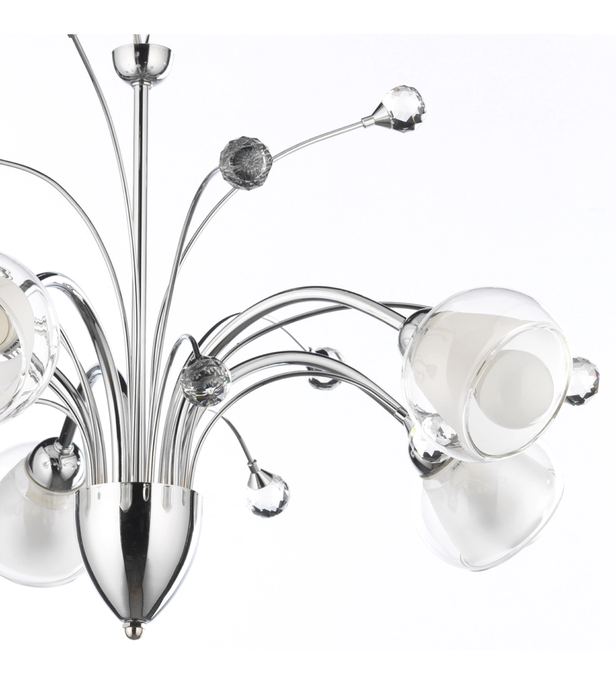 LAMPADARIO "DIAMANTE" IN METALLO CROMATO, E14