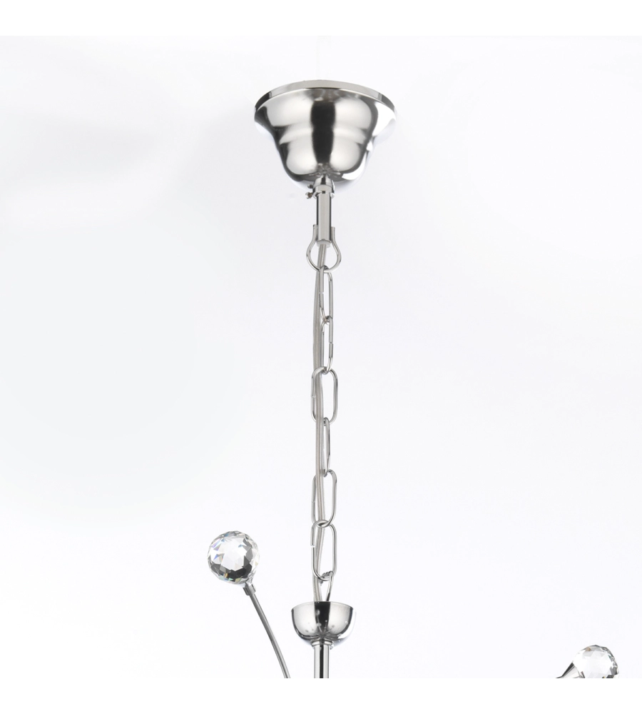 LAMPADARIO "DIAMANTE" IN METALLO CROMATO, E14