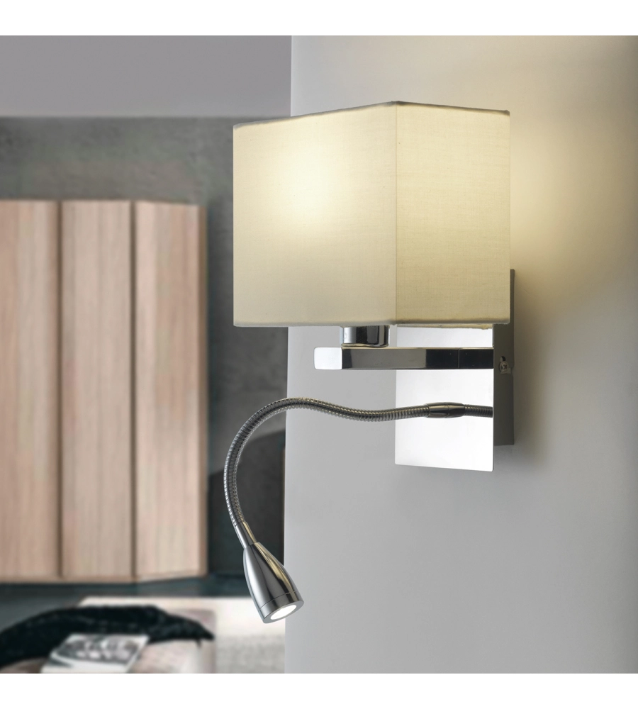 APPLIQUE "BED" LED IN METALLO E TESSUTO, E14
