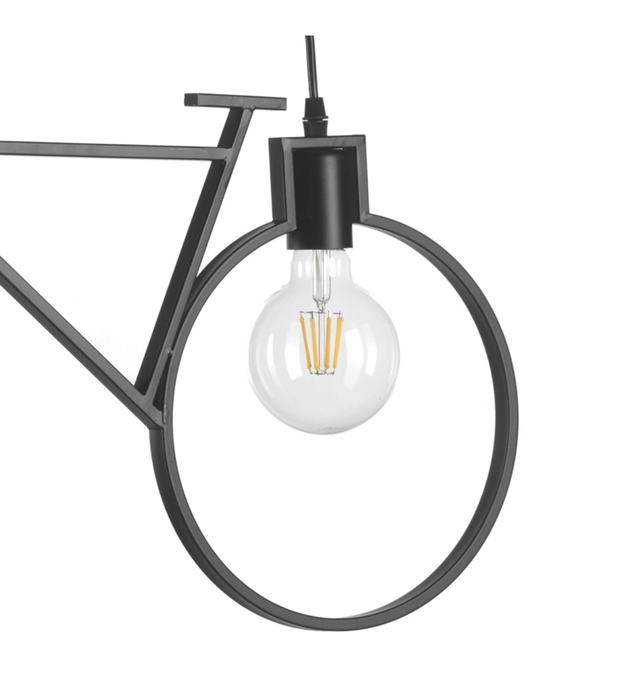 LAMPADA A SOSPENSIONE "BIKE" NERO, E27