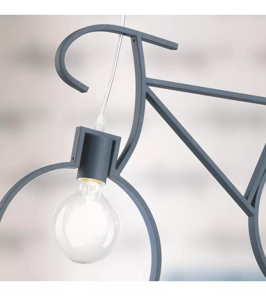 LAMPADA A SOSPENSIONE "BIKE" BLU, E27