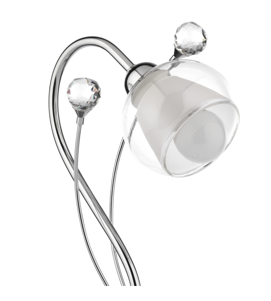 LUMETTO "DIAMANTE" IN METALLO CROMATO E VETRO, E14
