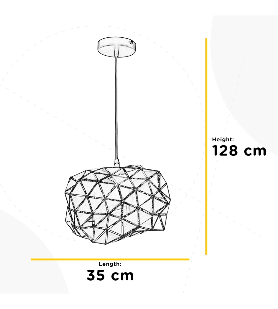 LAMPADA A SOSPENSIONE MEDIA "ANDROMEDA" NERA E ORO, E27