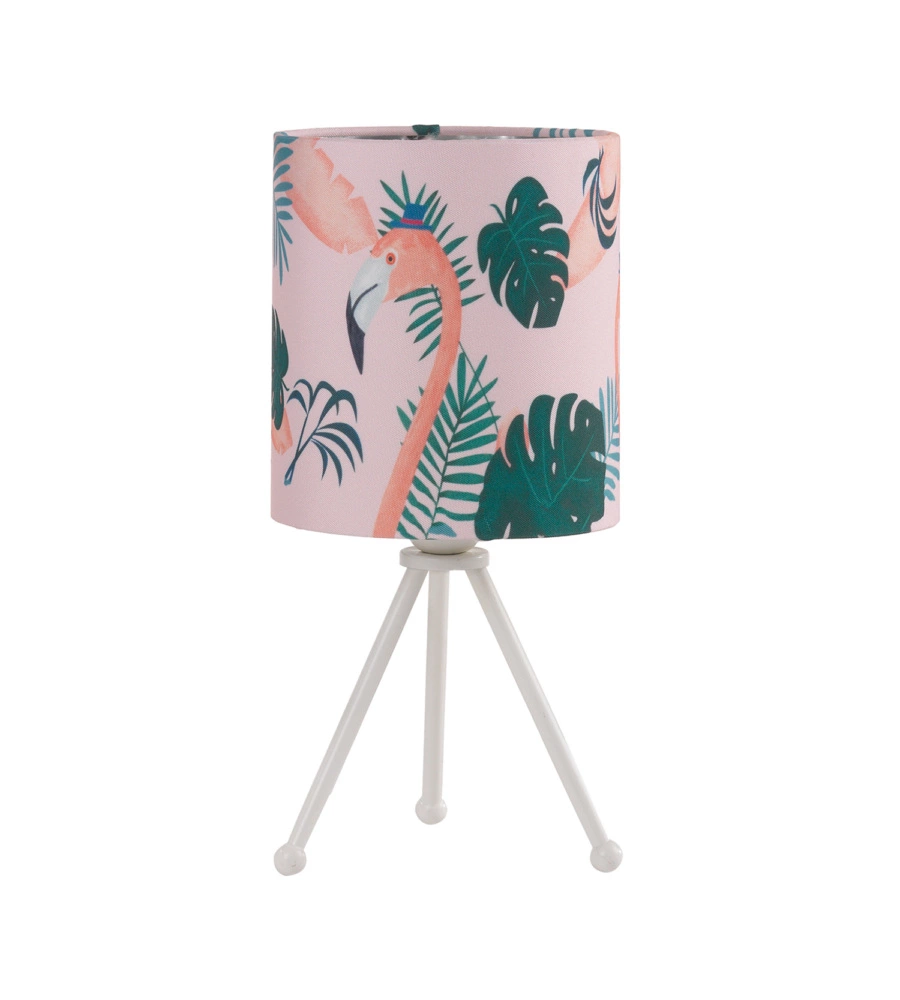 LAMPADA DA TAVOLO "FLAMINGO" ROSA E BIANCO, E14