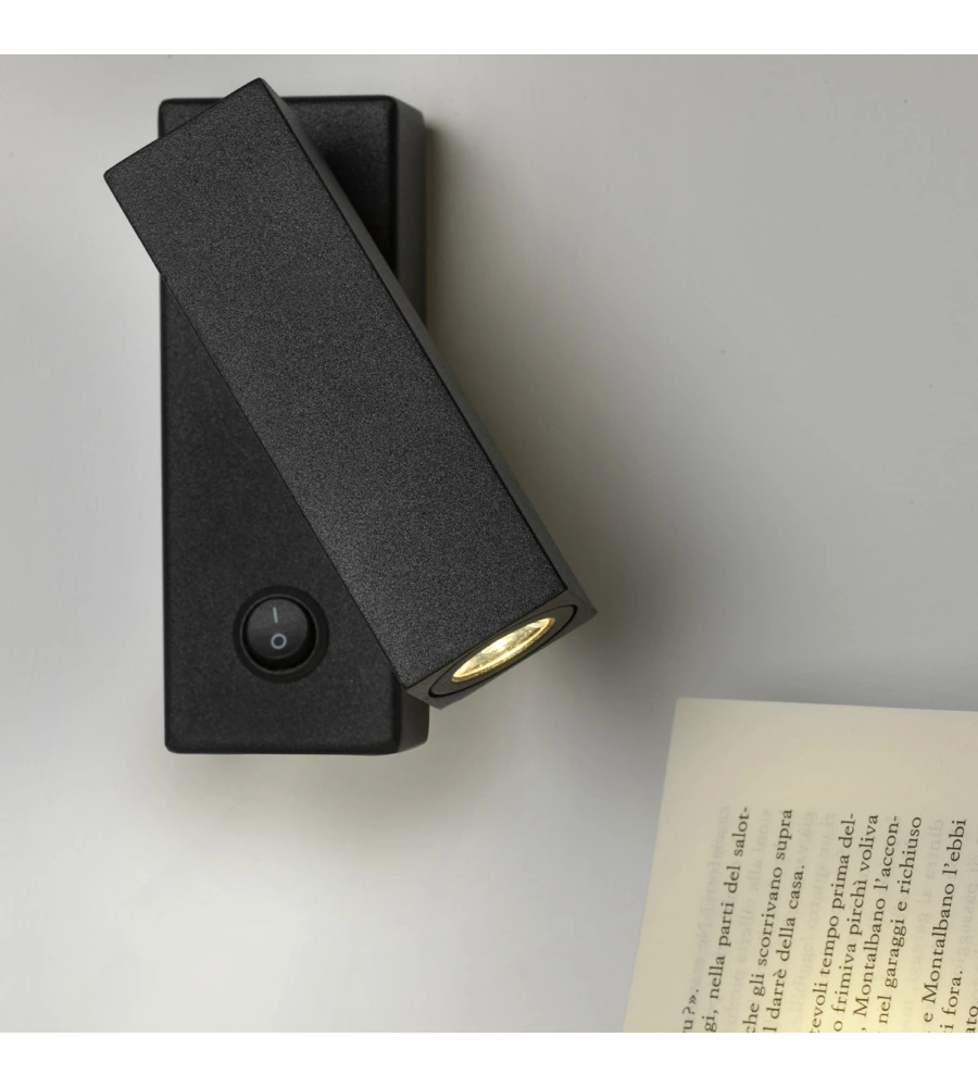 APPLIQUE LED "SPY" IN METALLO NERO, 4000K