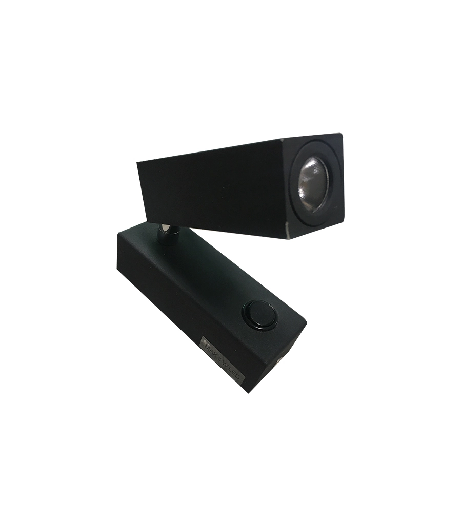 APPLIQUE LED "SPY" IN METALLO NERO, 4000K