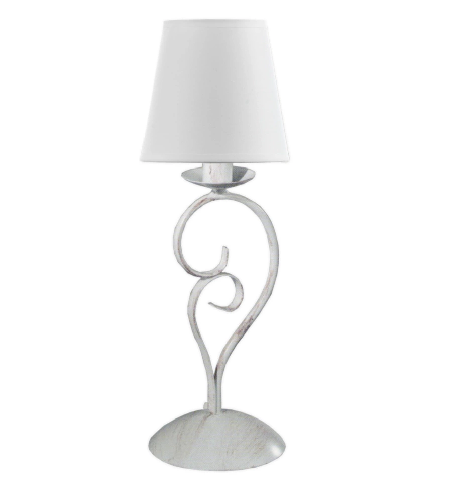 LAMPADA DA TAVOLO "POMPEI" IN METALLO AVORIO, E14