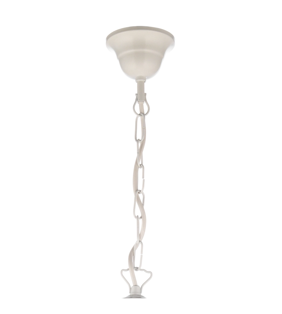 LAMPADARIO 5 LUCI "BUTTERLY" BIANCO E ROSA, E14
