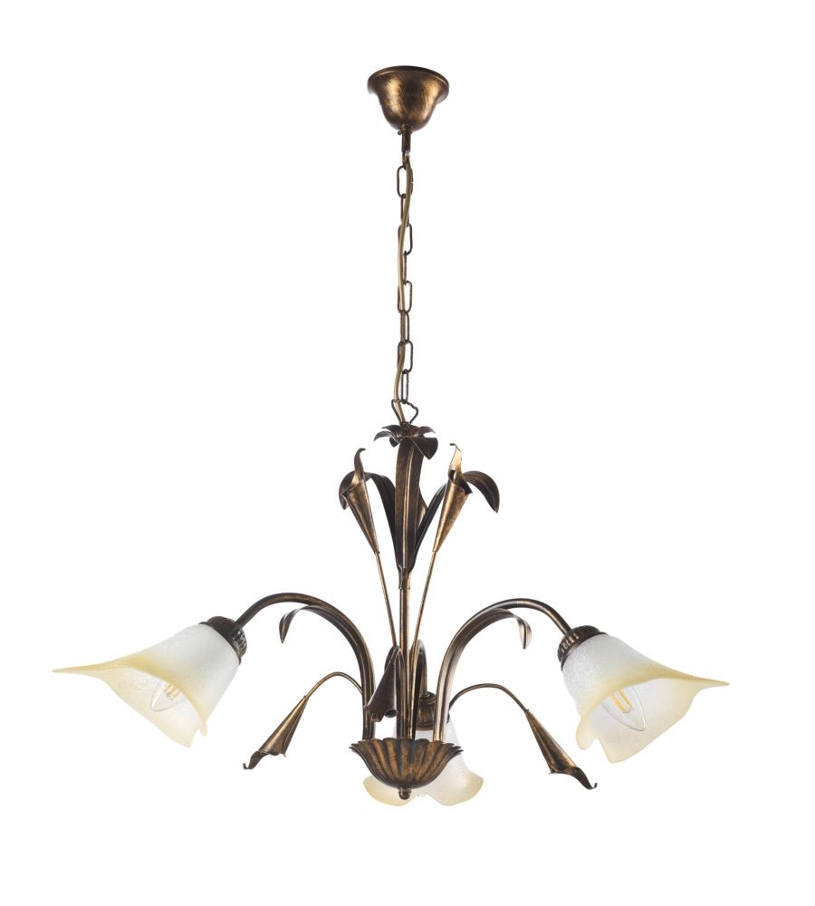 LAMPADARIO "LUCREZIA" 3 LUCI BRONZO, E14