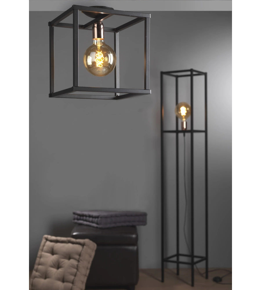 PIANTANA "FLOKI" IN METALLO NERO, E27