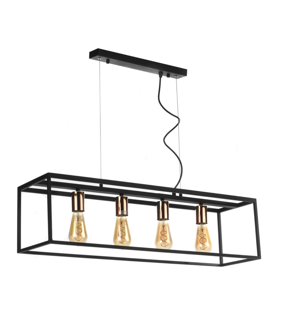 LAMPADA A SOSPENSIONE "FLOKI" IN METALLO NERO, E27